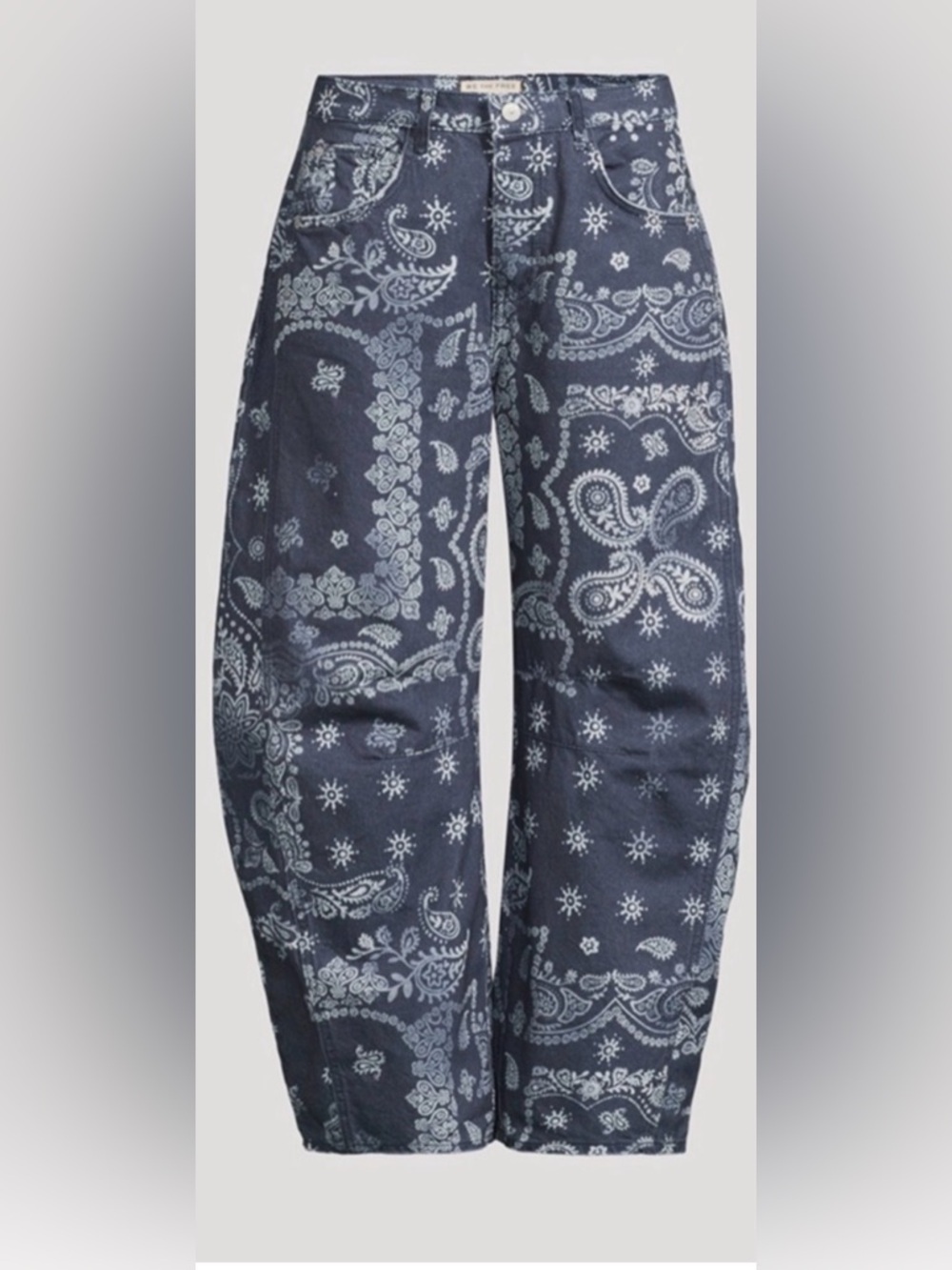 Free People x We The Free Paisley Barrel Jeans Size 28 New - Picture 2 of 13